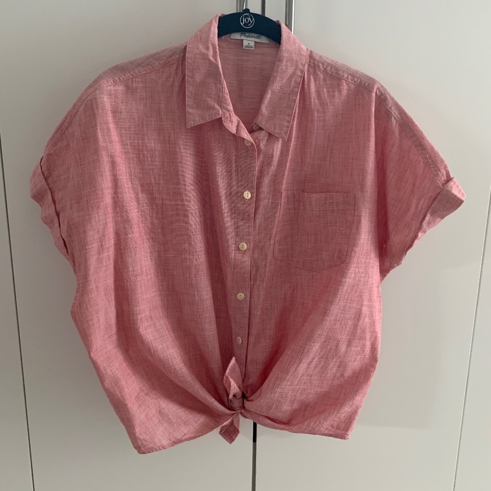 Madewell Drapey Blouse in Salmon